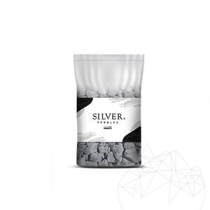 Silberne Kieselsteine, 3-6 cm Beutel 20 Kg