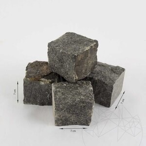Anthrazit Splitface Granit Kopfsteinpflaster 7 x 7 x 7 cm (1 Tonne = 5-6 qm)