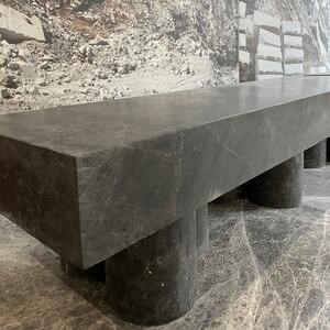 PureMess Ceppo Gartenbank aus Marmor, 180 x 50 x 44 cm