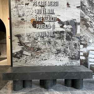 PureMess Ceppo Gartenbank aus Marmor, 180 x 50 x 44 cm
