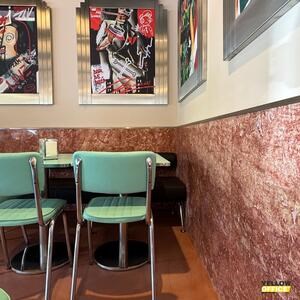 Opiumrot Gefüllte und polierte Travertinplatte, 2 cm