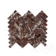 Mosaikfliese Marmor Rosso Levanto Chevron Poliert
