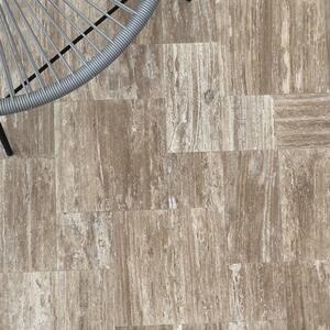 Royal Walnut Vein Cut Mini Set, geschliffener Travertin, 1 cm