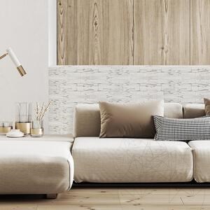 Flexibles Marmor SKIN Paneel Express - Perlweiß, 60x15 cm, selbstklebend 3M für Innenverkleidungen Möbel, Wände