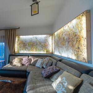 Transluzenter flexibler Schiefer SKIN 2mm - Indischer Herbst, 280 x 125 cm | Ambientebeleuchtung, Innen & Außen
