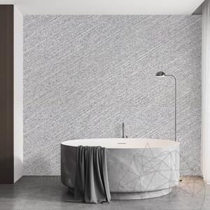Sanded White Oblique Design Platte 2CM