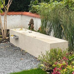 Garden Bench Seduta - Sinterized Stone, 40X40X2XH40