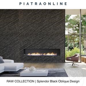 Splendor Black Oblique Design Platte 2 CM