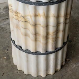 Waschbecken – TAO Arabescato Oro gerippter Marmor, 42 x 85 cm