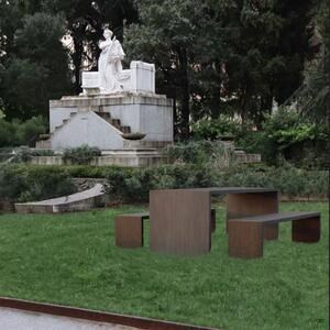 Garden Table Tavolo U - Sinterized Stone, 80X180X4XH75 Economy