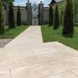 Classic Kreuzschliff gebürstet & gemeißelt Travertin 61 x 40,6 x 3 cm