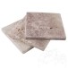 Rotes Opium Kreuzschliff getrommelter Travertin 10 x 10 x 1 cm