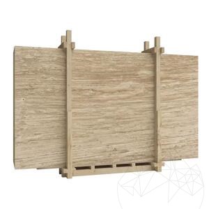 Royal Walnut Travertin, poliert, mit Adernschnitt, 61 x 30.5 x 1.2 cm