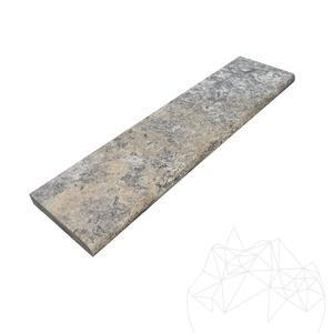Travertin Randstein Silver Standard getrommelt Cross Cut 3 x 15 x 61 cm