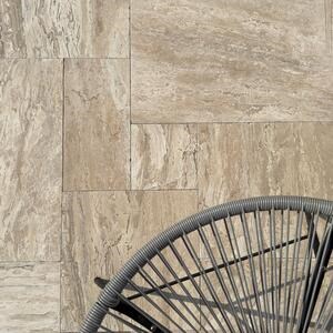 Striato Travertine French Pattern Set Tumbled, 3 cm 