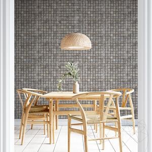 Travertin Silber Gebürstetes Mosaik 3 x 3 cm