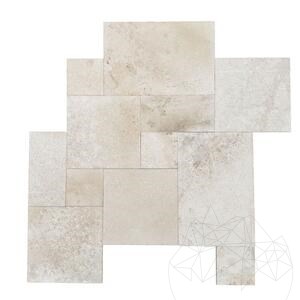 Valencia Kreuzschliff getrommelt Travertin Französisch Muster Set 1,2 cm