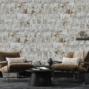 Vanilleeis Kalkstein mit geteilter Oberfläche, 7 x 30 x 1,5 cm