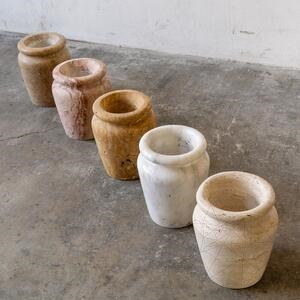 Roma Latte Travertin-Vase 30 x 25 x 25 cm