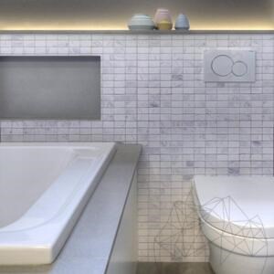 Volakas-Mosaik aus getrommeltem Marmor, 2,85 x 5 cm