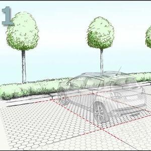 Parking Marker Pro für Wabenstabilisatoren auf Schotterbasis