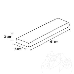Latte Travertin Randstein, Antik Finish Cross Cut, 3 x 15 x 61 cm