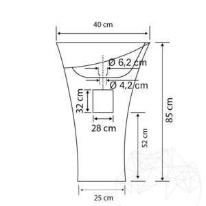 Waschbecken für Badezimmer - Tao Calacatta Flieder Marmor 42 x 85 cm