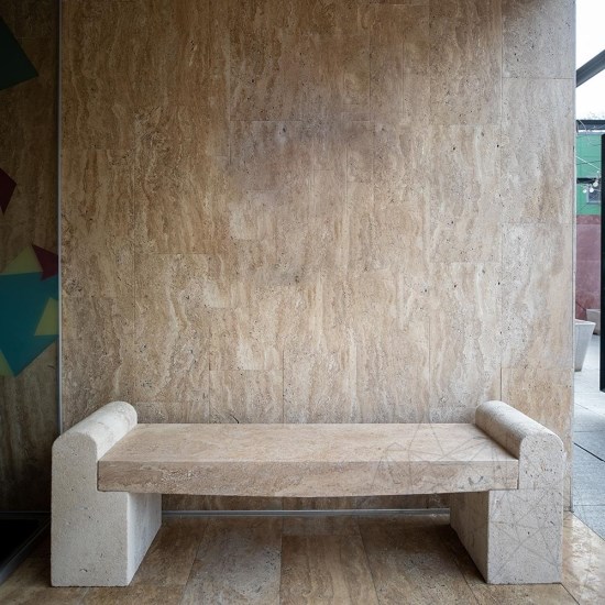 Romano Travertin Gartenbank (165 x 40 x 50 cm)
