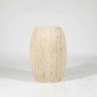 Pisa Classic Riven Travertin Vase 30 x 20 x 20 cm