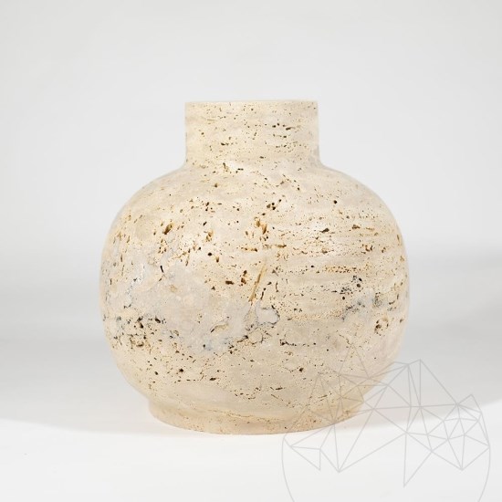 Venetia Classic Riven Travertin Vase 30 x 30 x 30 cm