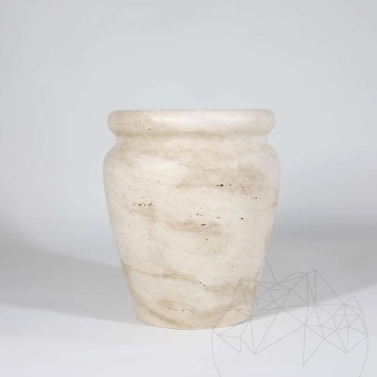 Roma Klassische Vase aus Travertin 30 x 25 x 25 cm