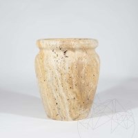 Roma Gelbe Travertin-Vase 30 x 25 x 25 cm