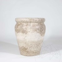 Roma Latte Travertin-Vase 30 x 25 x 25 cm