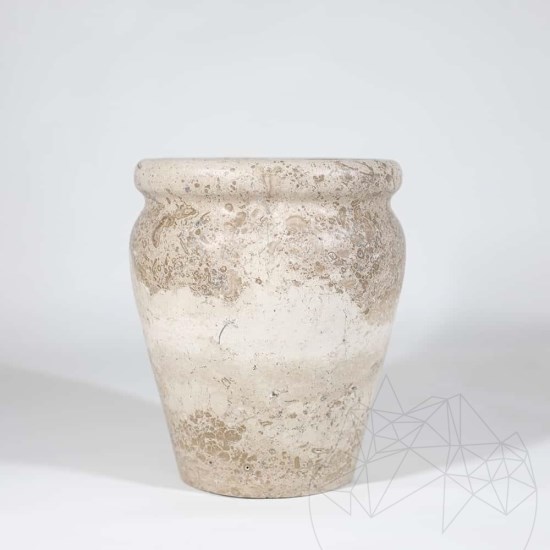 Roma Latte Travertin-Vase 30 x 25 x 25 cm