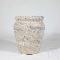 Roma Silber Travertin Vase 30 x 25 x 25 cm