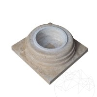 Romano Classic Riven Travertin-Säulenfuß 60 x 60 x 20 cm