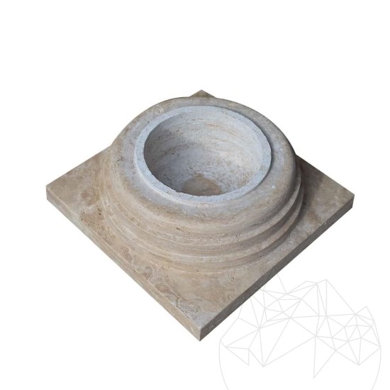 Romano Classic Riven Travertin-Säulenfuß 60 x 60 x 20 cm