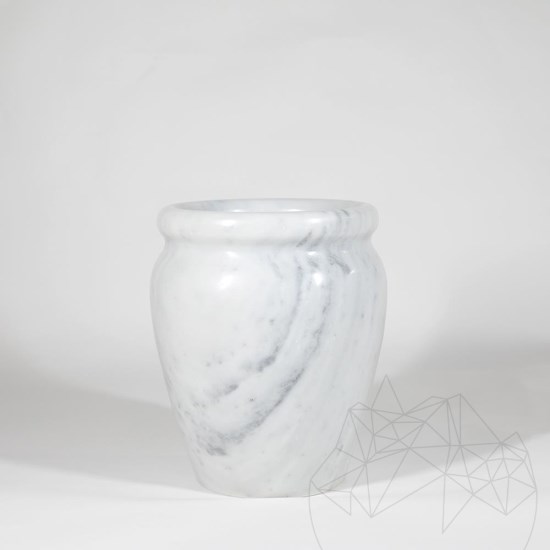 Roma Vase aus weißem Marmor 30 x 25 x 25 cm