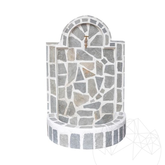 Cismea Kleiner Garten, Traditionell, Freistehend - Polygonale Steinverblendung, Kavala Schiefer, 80 x 55 cm, 70 kg