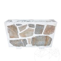 Rustikaler Beton-Pflanzkübel, 30x60 cm - Verkleidet mit Rhodos-Polygonalstein | Ideal für Blumen in Garten, Terrasse