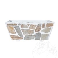 Rustikaler Beton-Pflanzkübel, 100x50 cm - mit Rhodos-Polygonalstein plattiert | Ideal für Blumen in Garten, Terrasse