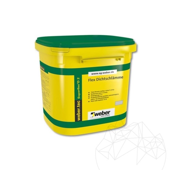 Flexible Bikomponenten-Unterlage für innen und außen - Weber Tec Superflex D2, 24 kg