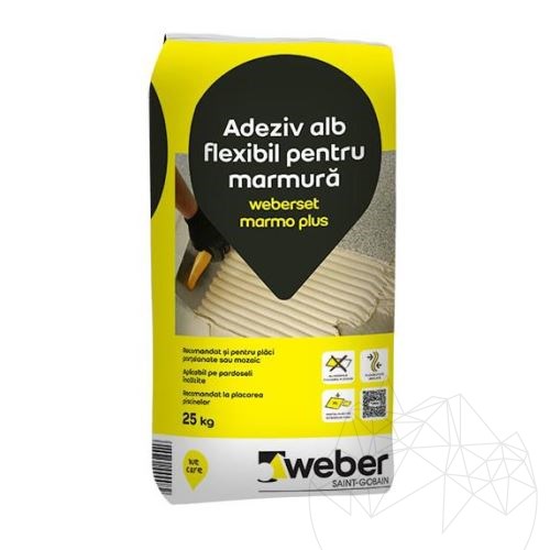 Weber Set Marmo Plus 25 Kg - Professioneller weißer Boden- und Wandkleber (Marmor/Granit)