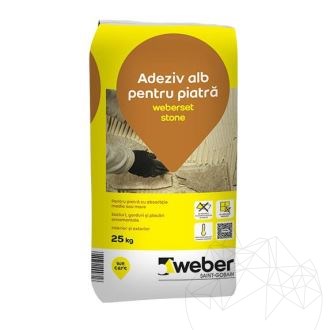 Weber Set Stone 25 Kg - Boden- und Wandklebstoff aus weißem Naturstein