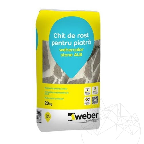 Weber Color Stone White 20 Kg - Flexibler Fugenmörtel für Wand und Boden aus Naturstein