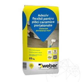 Weber Set Portelanat Max² 25 Kg - Boden- und Wandfugenmörtel aus grauem Naturstein für den professionellen Einsatz