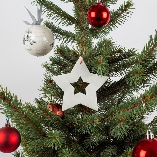 Thassos Marmor Schneeflocke - Home Weihnachtsdekoration Set (6 Stück)