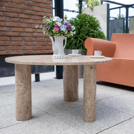 Latte Travertin Kaffee Autogramm Tisch