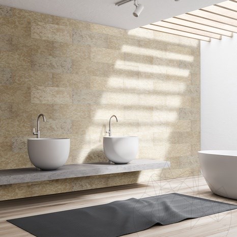 Vratza Beige Gebürsteter Kalkstein 60 x 30 x 1,2 cm