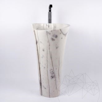 Waschbecken für Badezimmer - Tao Calacatta Flieder Marmor 42 x 85 cm